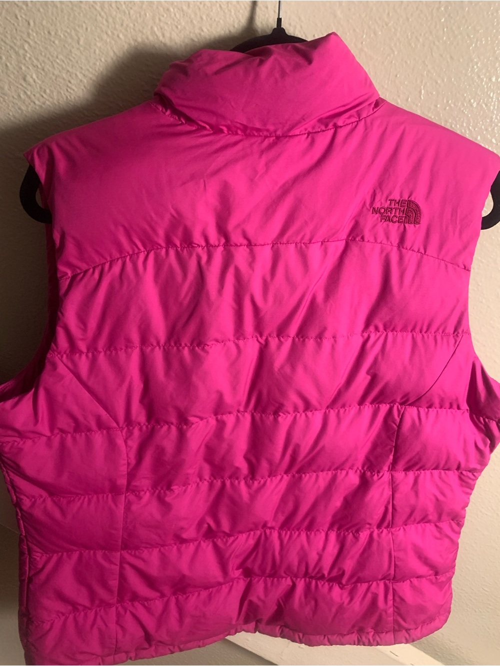 The North Face Women's Bright Pink Quilted Puffer Vest - Picture 3 of 3